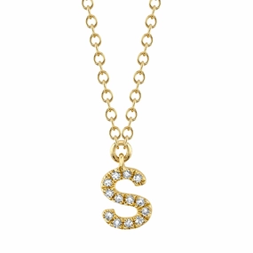 Shy Creation 0.05Ct Diamond Necklace - Initial S SC55007904-S