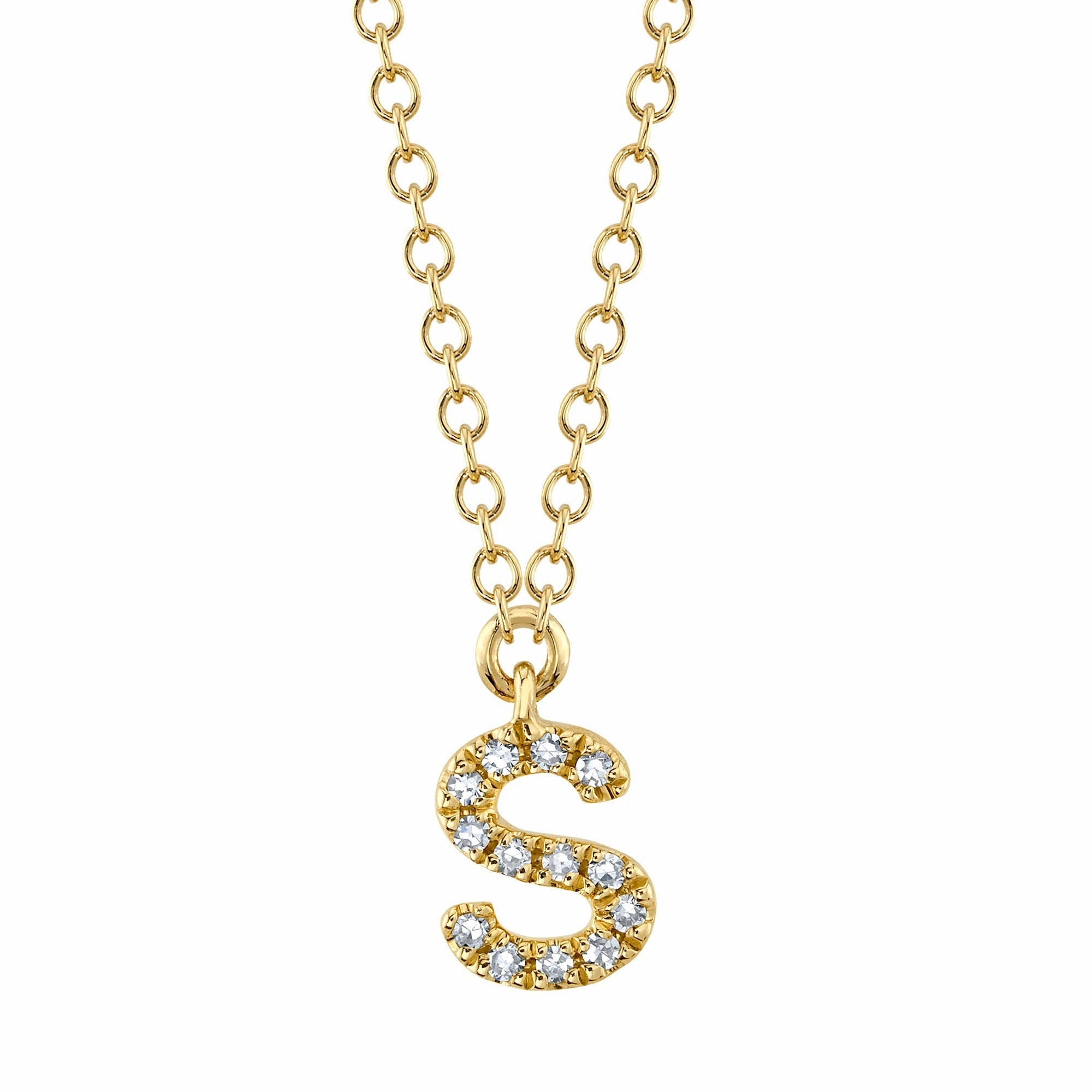 Shy Creation 0.05Ct Diamond Necklace - Initial S SC55007904-S