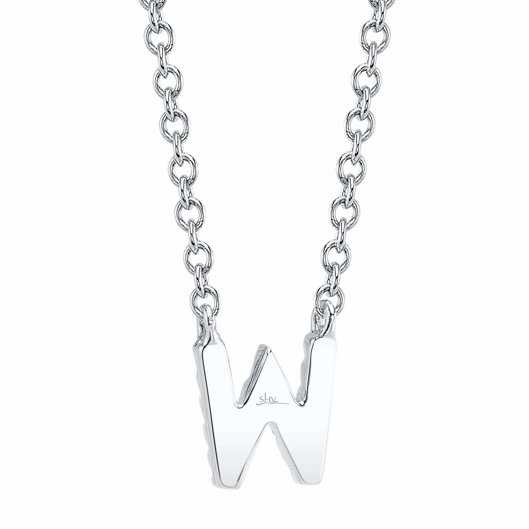 Shy Creation 0.05Ct Diamond Necklace - Initial W SC55007903-W