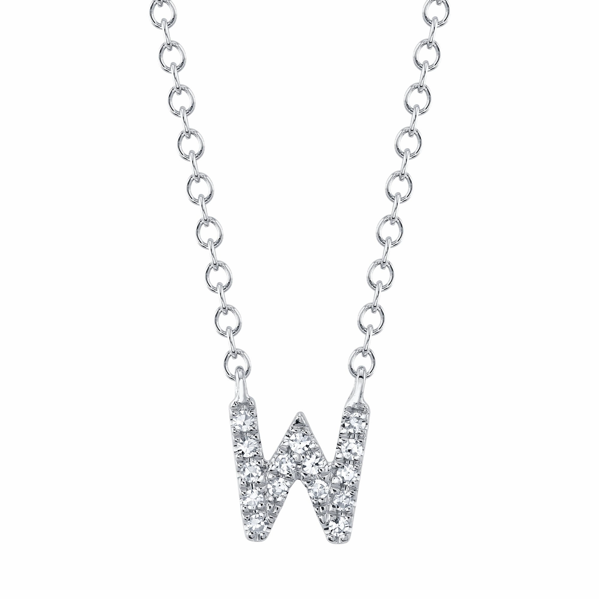 Shy Creation 0.05Ct Diamond Necklace - Initial W SC55007903-W