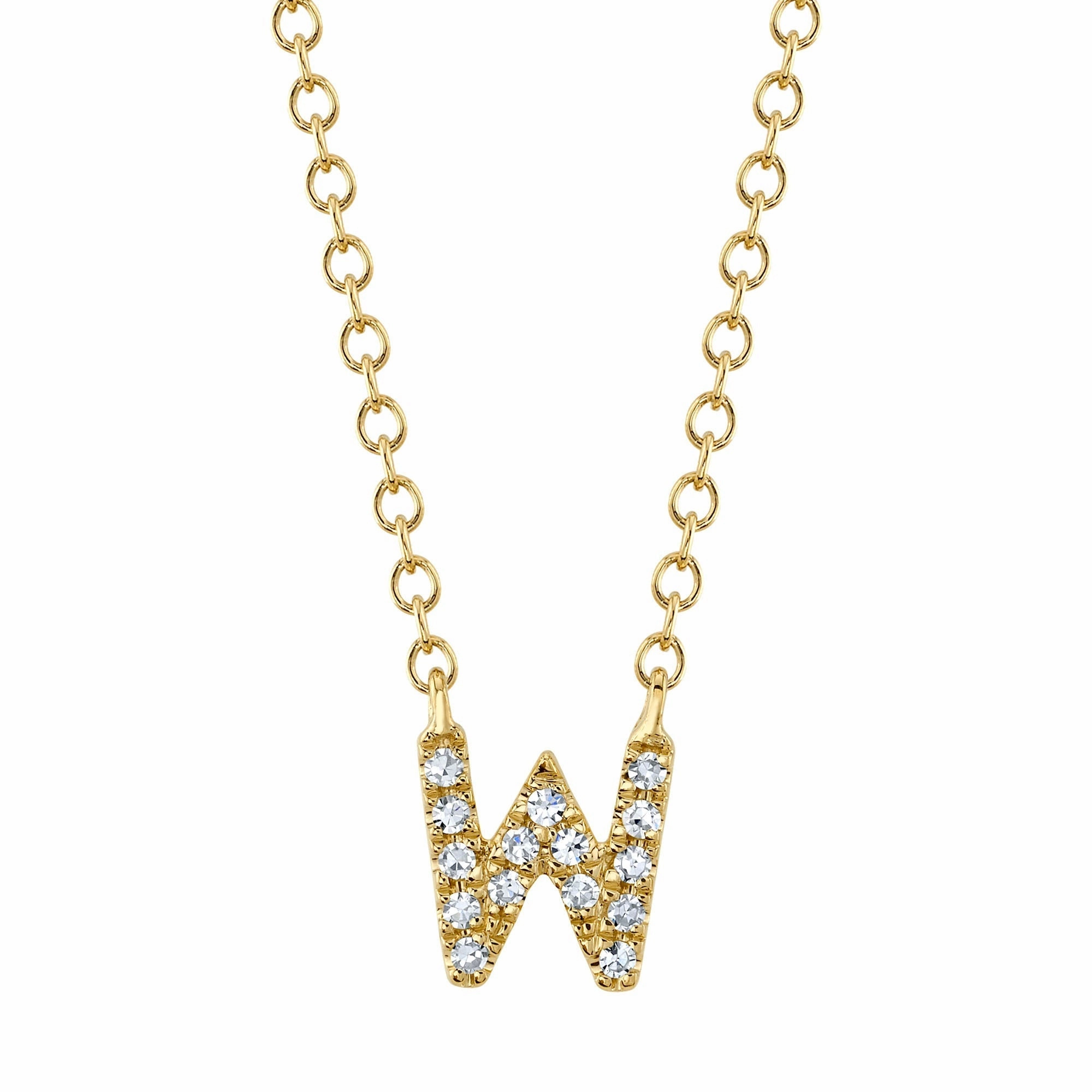 Shy Creation 0.05Ct Diamond Necklace - Initial W SC55007904-W
