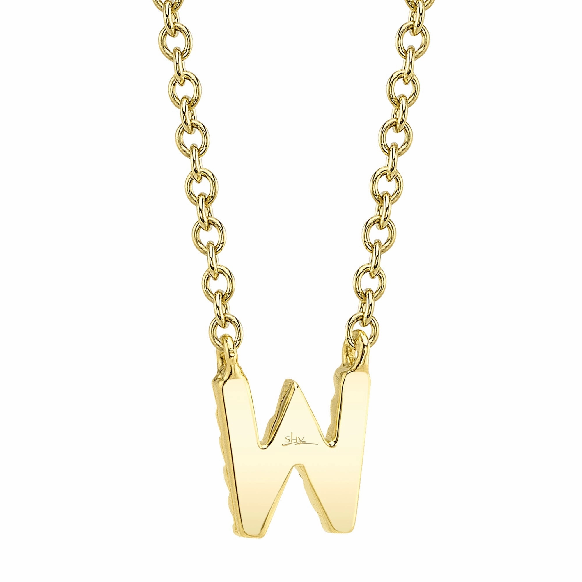 Shy Creation 0.05Ct Diamond Necklace - Initial W SC55007904-W