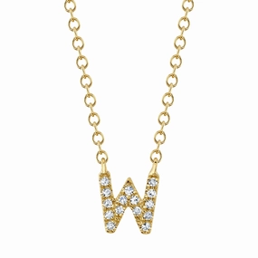 Shy Creation 0.05Ct Diamond Necklace - Initial W SC55007904-W