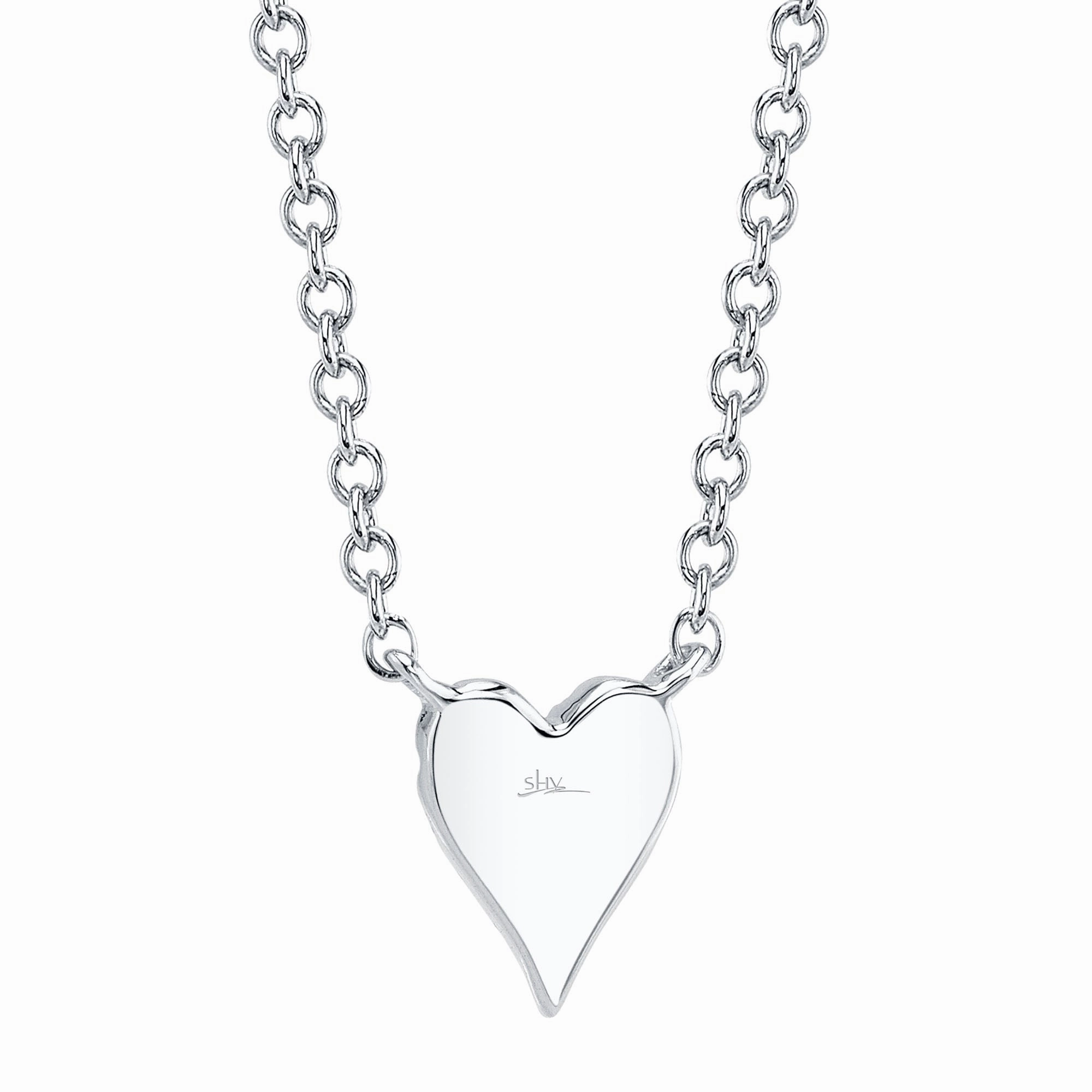 Shy Creation 0.05Ct Diamond Pave Heart Necklace SC55006732