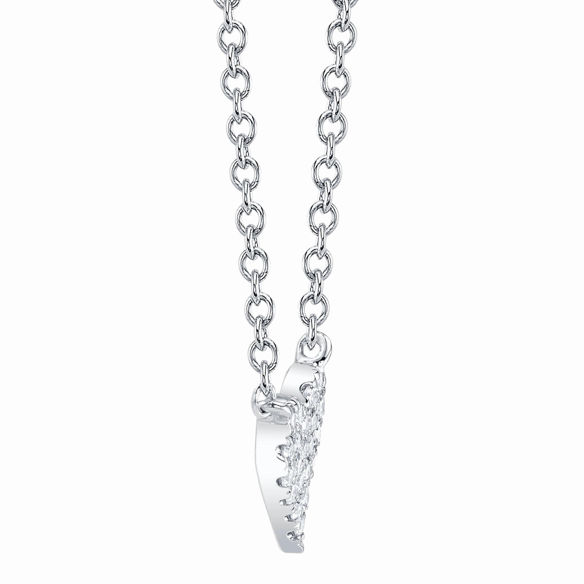 Shy Creation 0.05Ct Diamond Pave Heart Necklace SC55006732