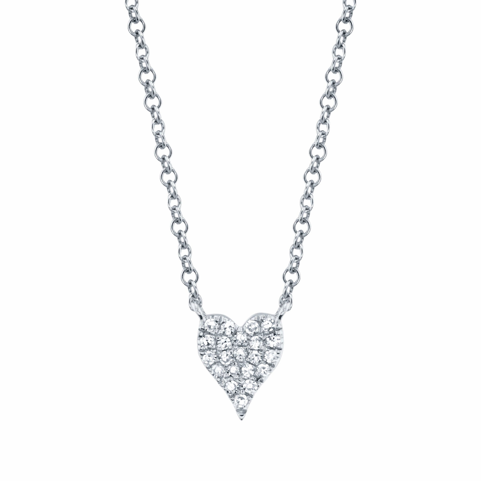Shy Creation 0.05Ct Diamond Pave Heart Necklace SC55006732