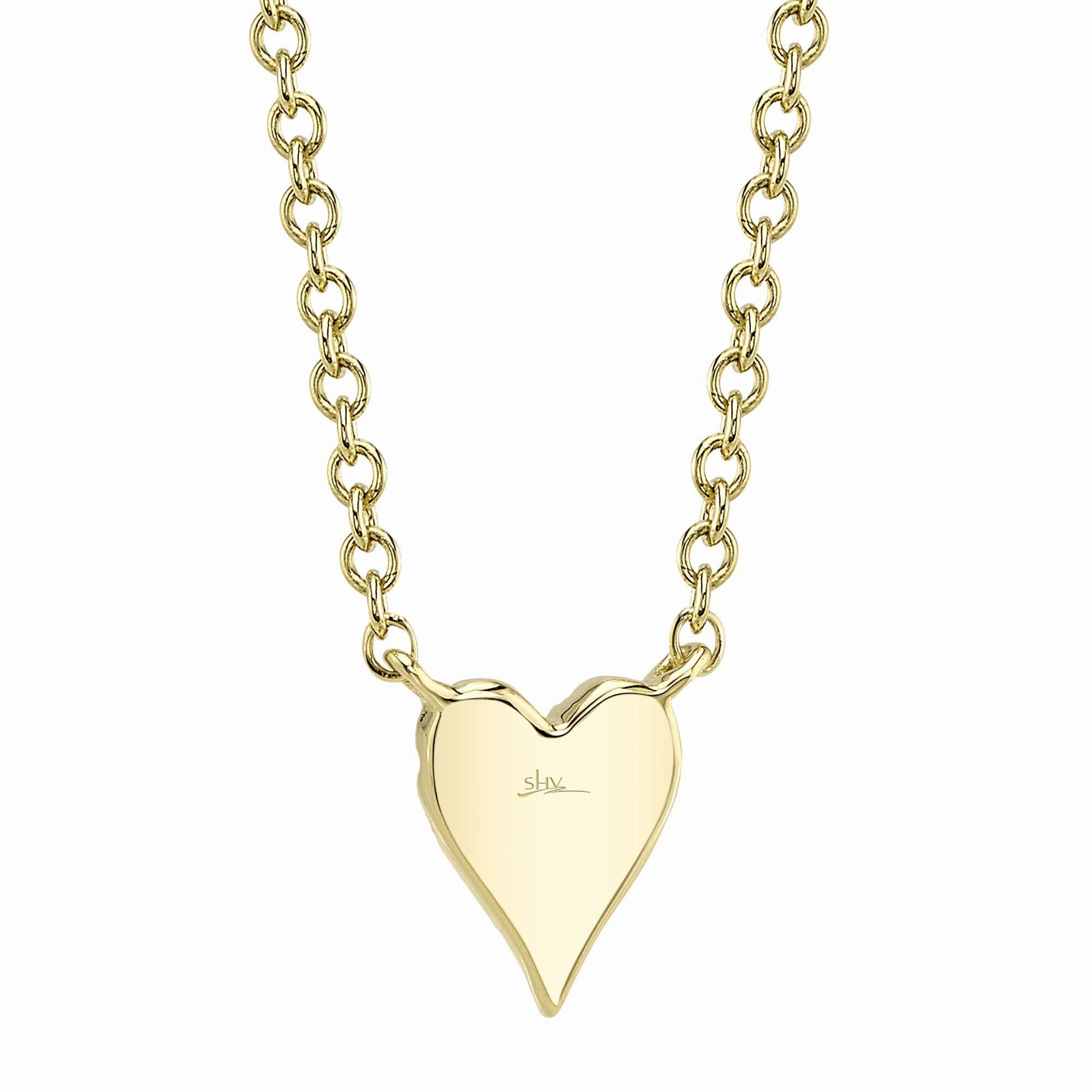 Shy Creation 0.05Ct Diamond Pave Heart Necklace SC55006733