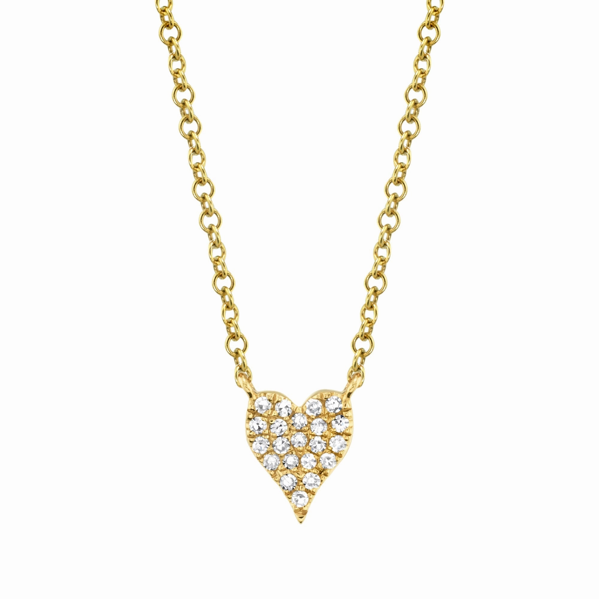 Shy Creation 0.05Ct Diamond Pave Heart Necklace SC55006733
