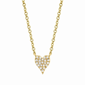 Shy Creation 0.05Ct Diamond Pave Heart Necklace SC55006733