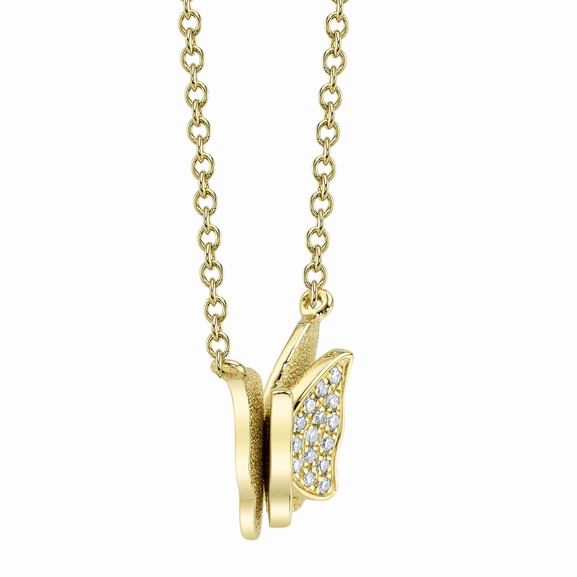 Shy Creation 0.06Ct Diamond Butterfly Necklace SC55021952