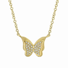 Shy Creation 0.06Ct Diamond Butterfly Necklace SC55021952