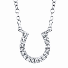 Shy Creation 0.06Ct Diamond Horseshoe Necklace SC55002923