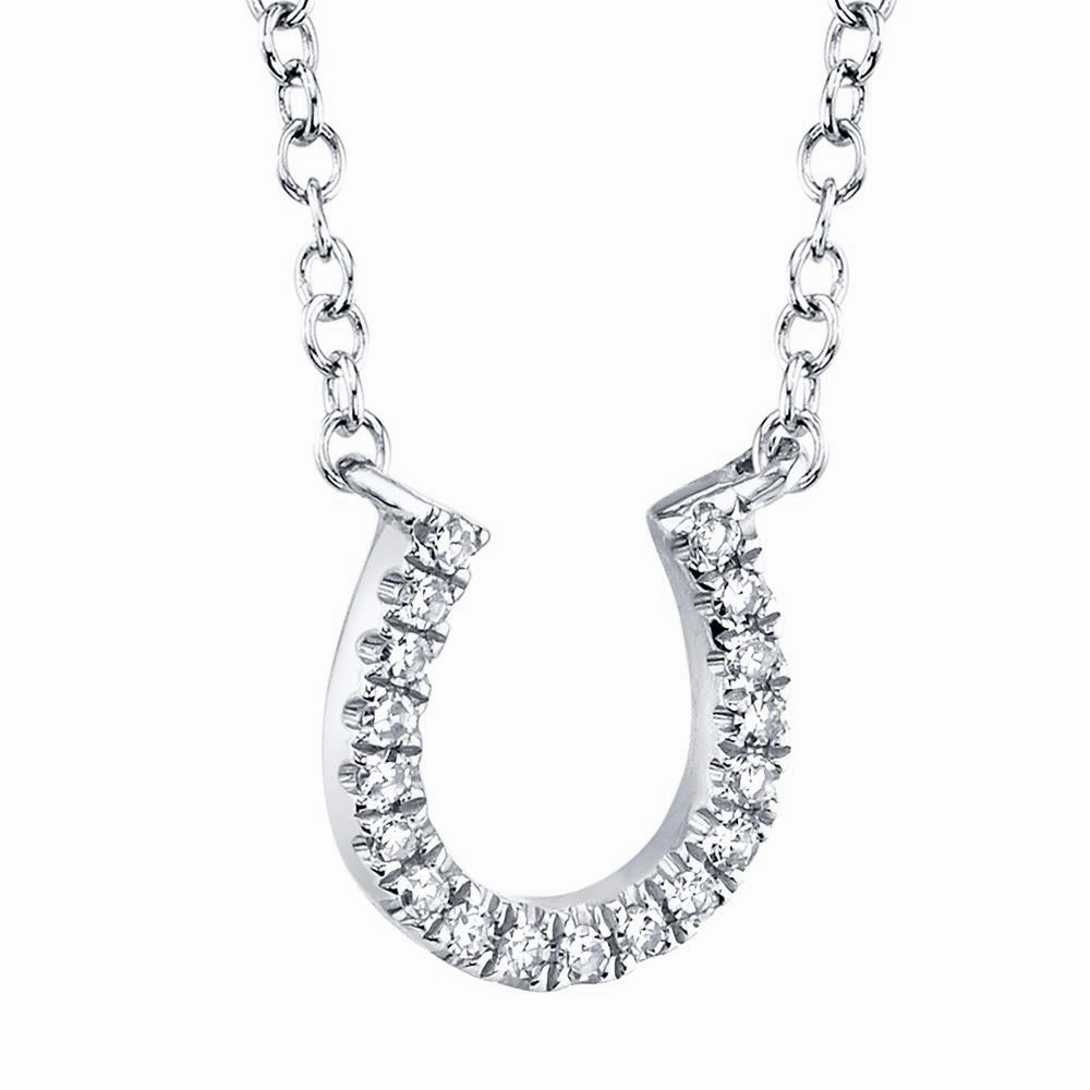 Shy Creation 0.06Ct Diamond Horseshoe Necklace SC55002923