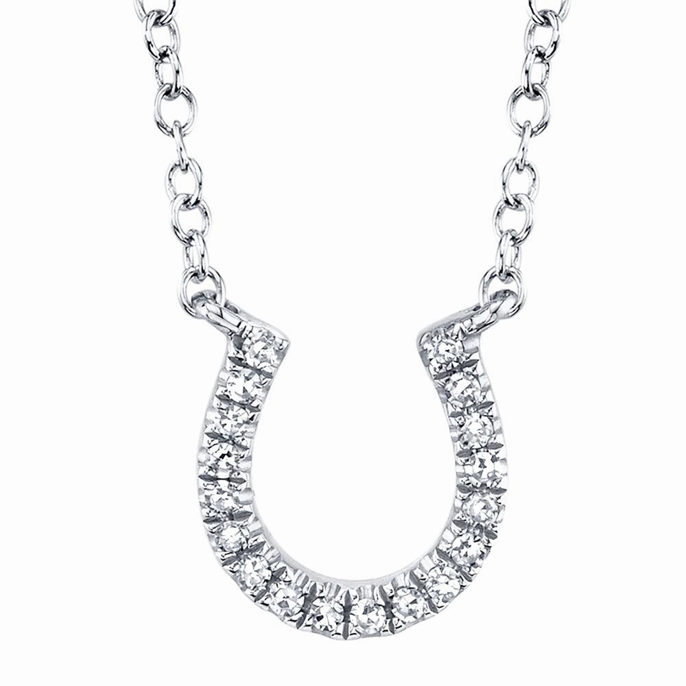 Shy Creation 0.06Ct Diamond Horseshoe Necklace SC55002923