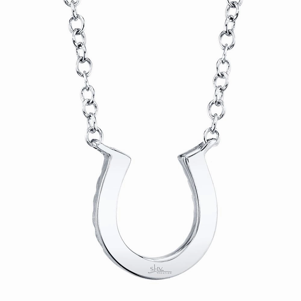 Shy Creation 0.06Ct Diamond Horseshoe Necklace SC55002923