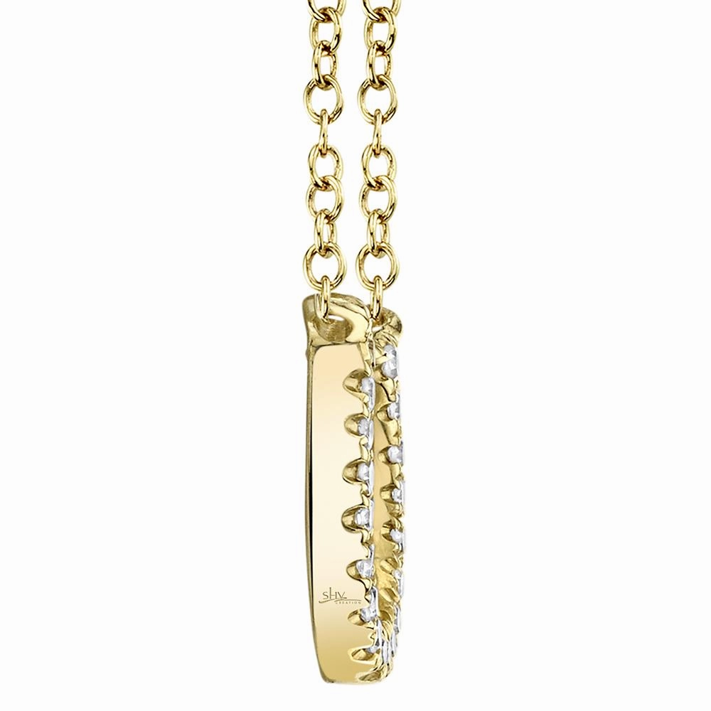 Shy Creation 0.06Ct Diamond Horseshoe Necklace SC55002924