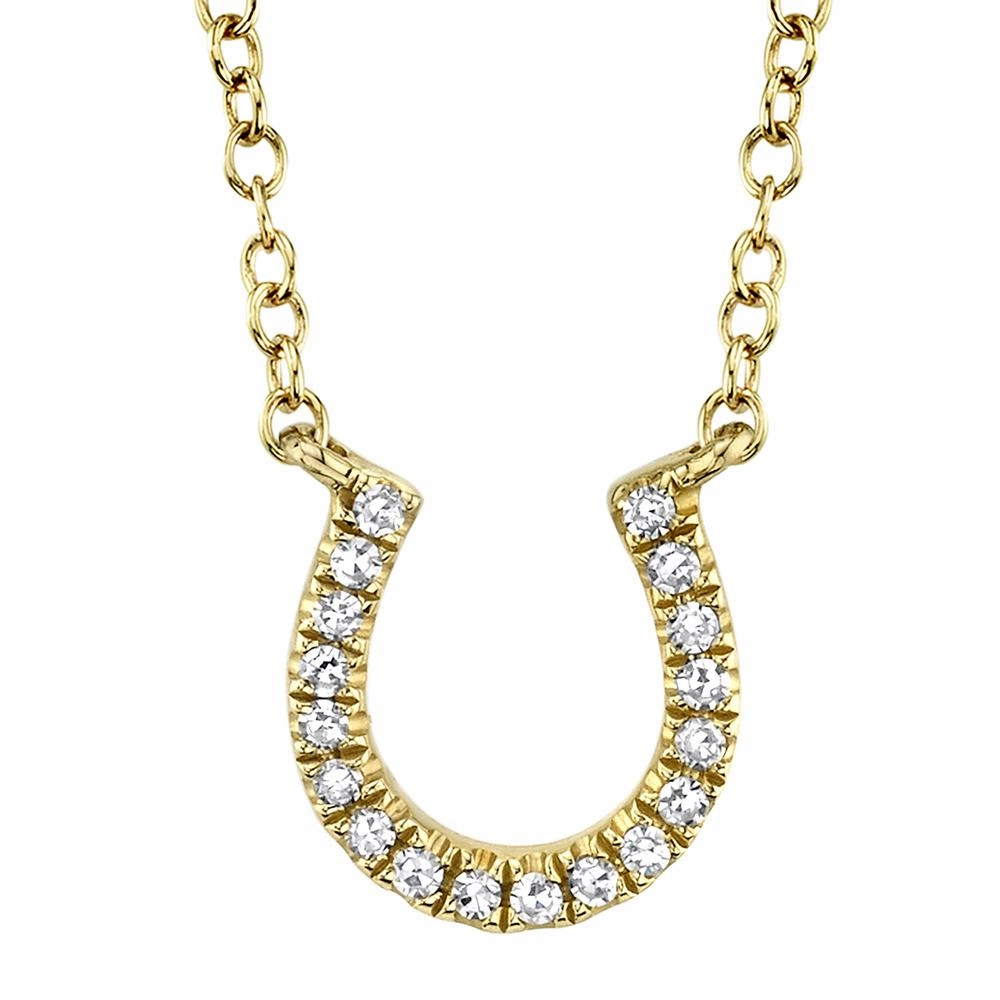 Shy Creation 0.06Ct Diamond Horseshoe Necklace SC55002924