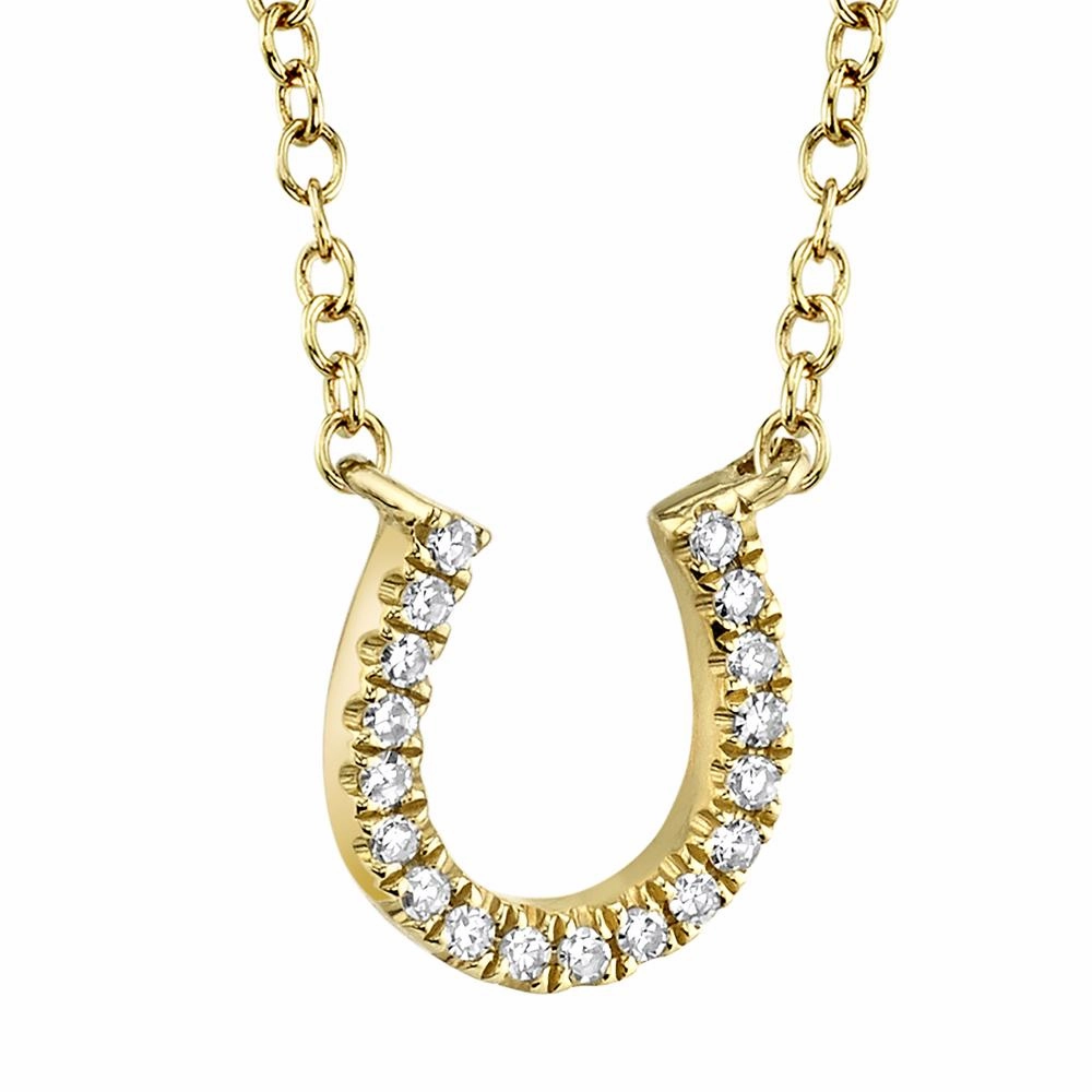 Shy Creation 0.06Ct Diamond Horseshoe Necklace SC55002924