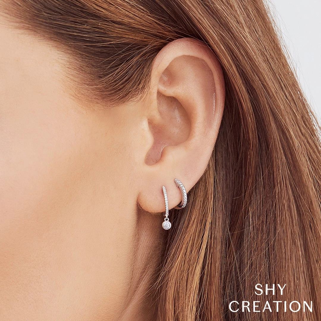 Shy Creation 0.07Ct Diamond Huggie Earring SC22003982