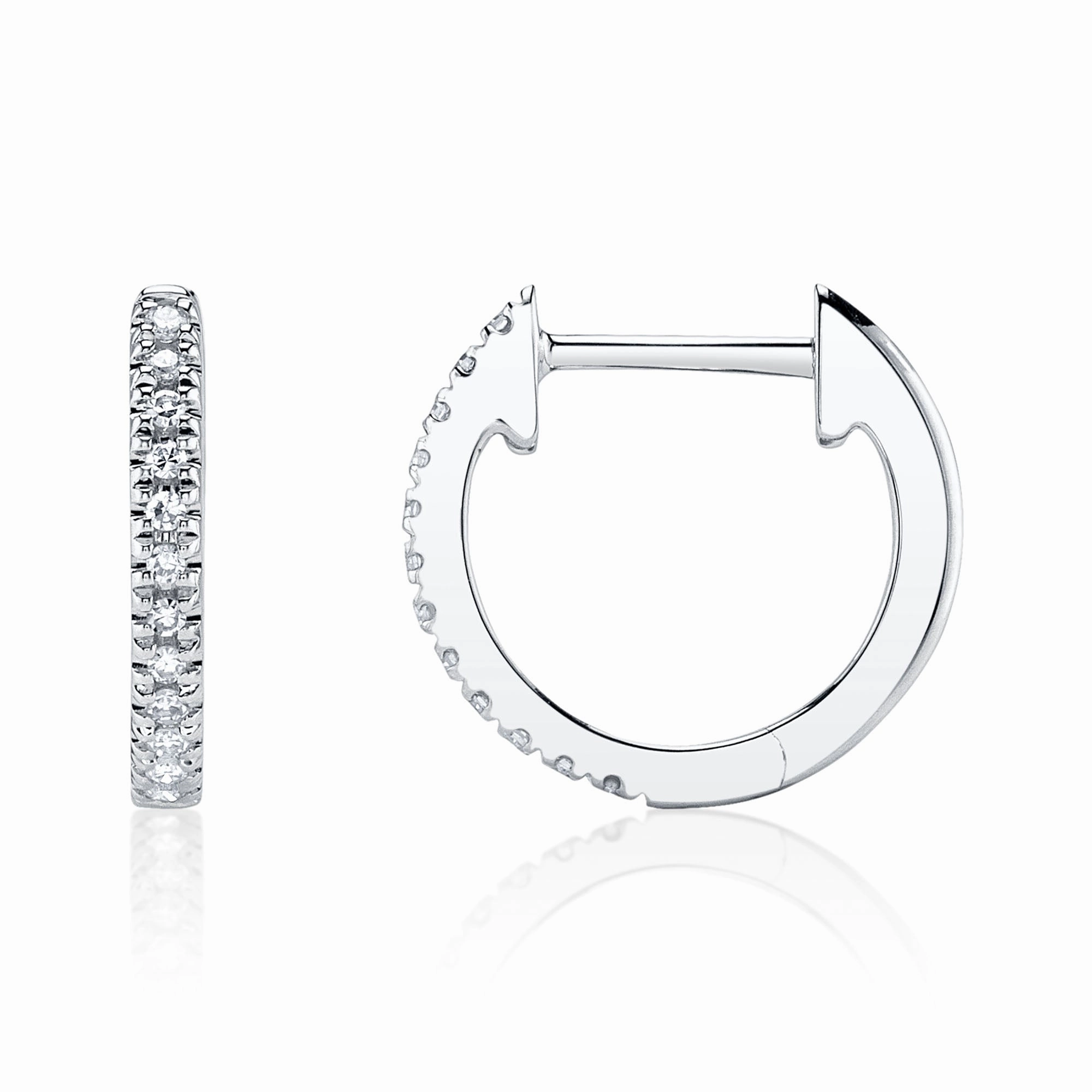 Shy Creation 0.07Ct Diamond Huggie Earring SC22003982
