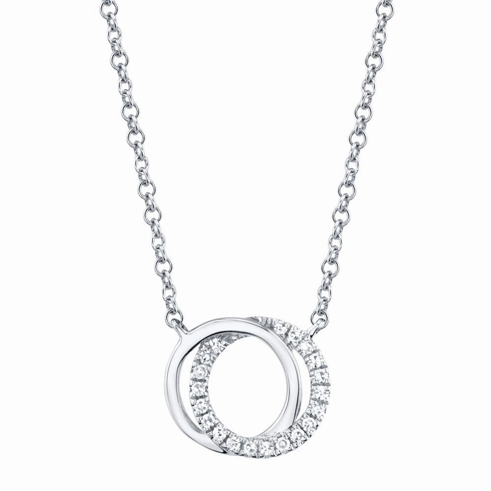 Shy Creation 0.07Ct Diamond Love Knot Circle Necklace SC55009637