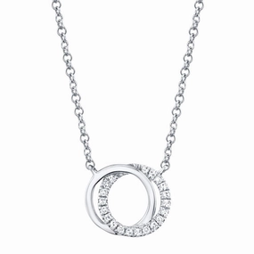 Shy Creation 0.07Ct Diamond Love Knot Circle Necklace SC55009637