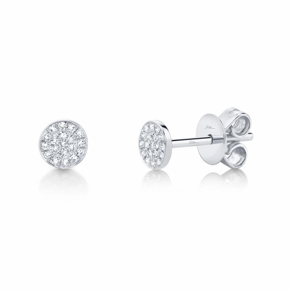 Shy Creation 0.07Ct Diamond Pave Circle Stud Earring SC55001138