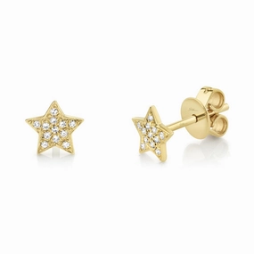 Shy Creation 0.07Ct Diamond Star Stud Earring SC55001267