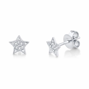 Shy Creation 0.07Ct Diamond Star Stud Earring SC55001302