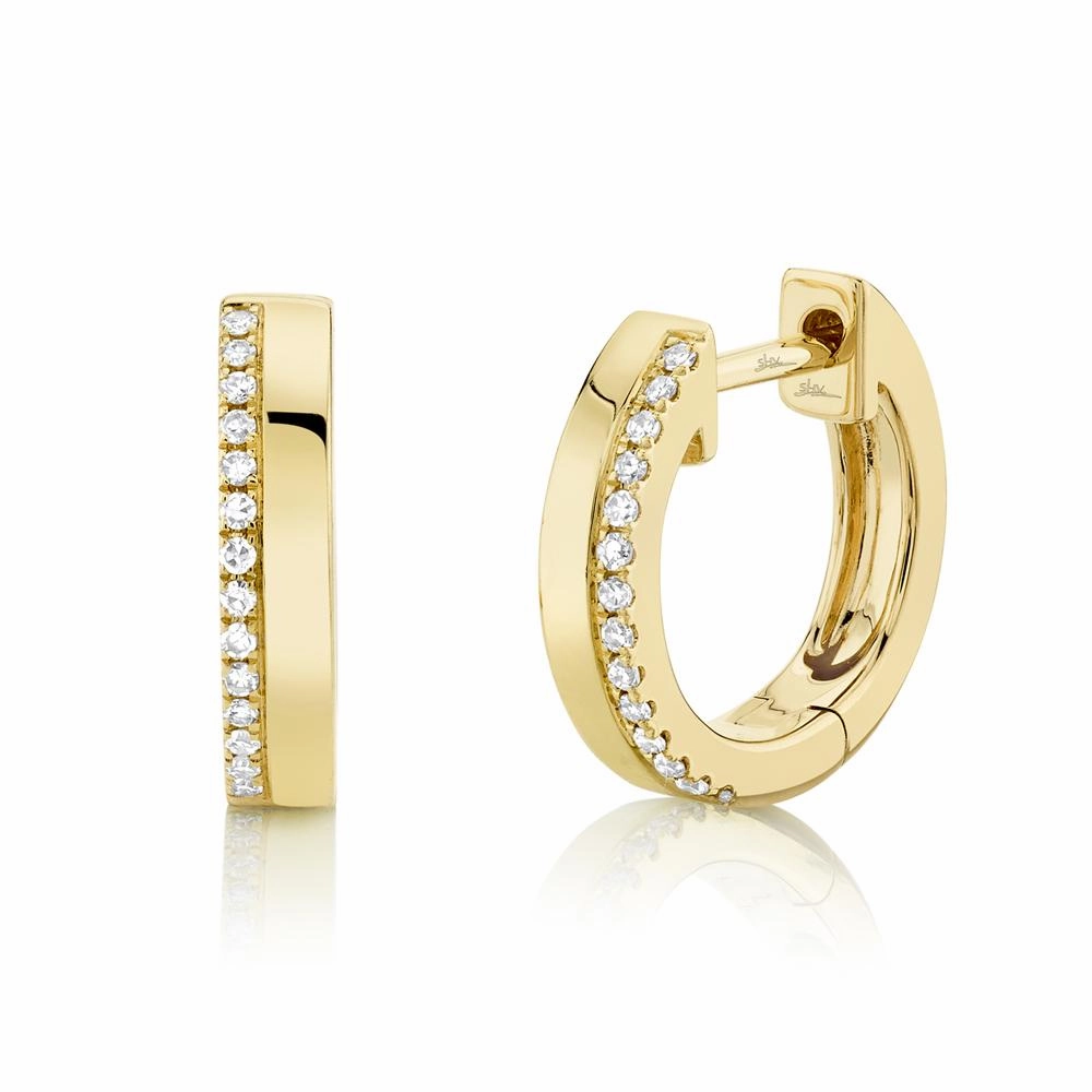 Shy Creation 0.08Ct Diamond Huggie Earring SC55006225