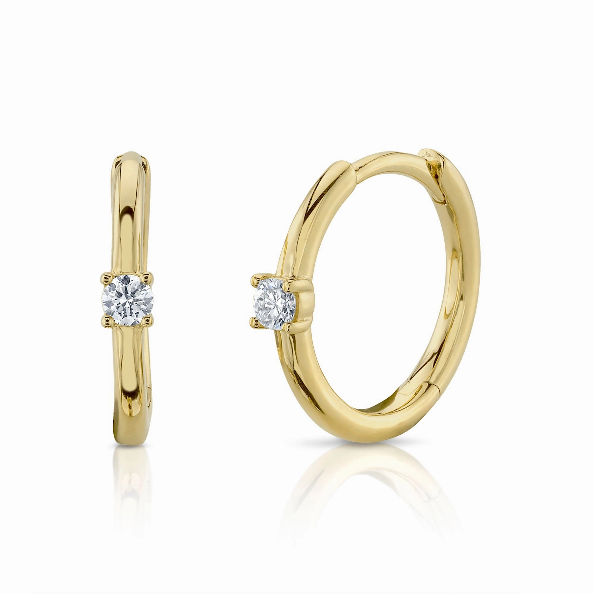 Shy Creation 0.08Ct Diamond Huggie Earring SC55023233