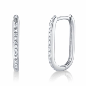 Shy Creation 0.08Ct Diamond Oval Hoop Earring SC55014488H0.60