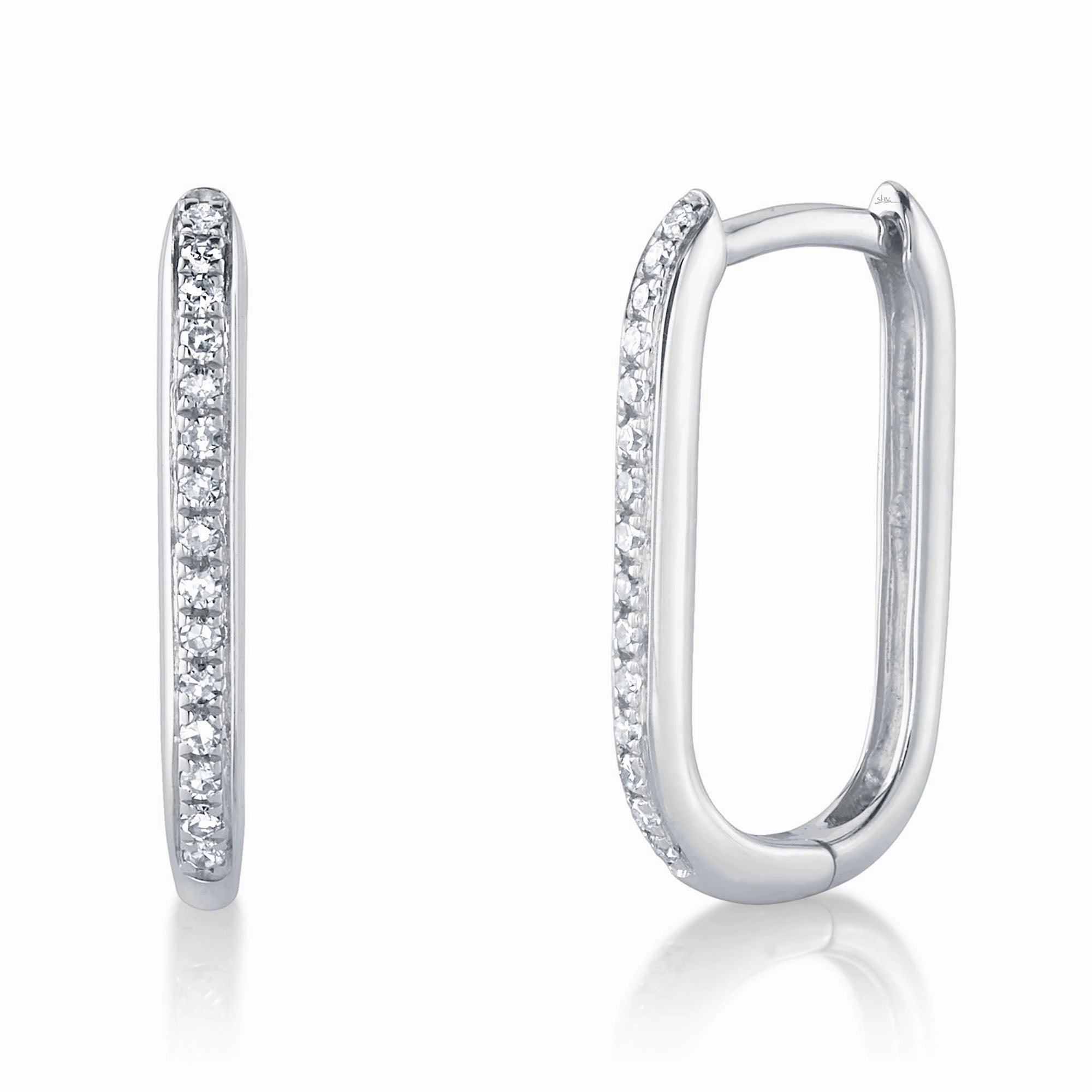 Shy Creation 0.08Ct Diamond Oval Hoop Earring SC55014488H0.60