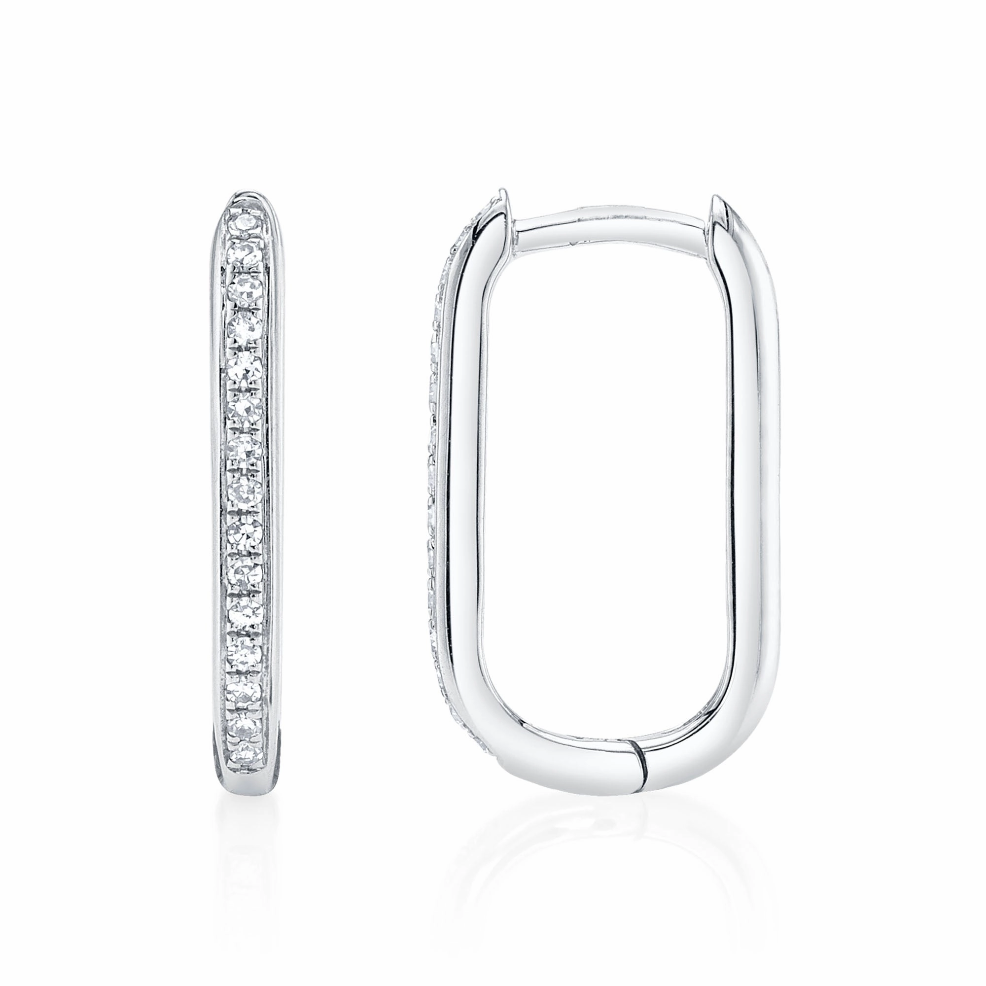 Shy Creation 0.08Ct Diamond Oval Hoop Earring SC55014488H0.60