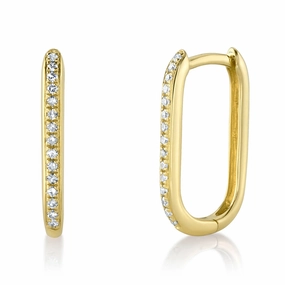 Shy Creation 0.08Ct Diamond Oval Hoop Earring SC55014489H0.60