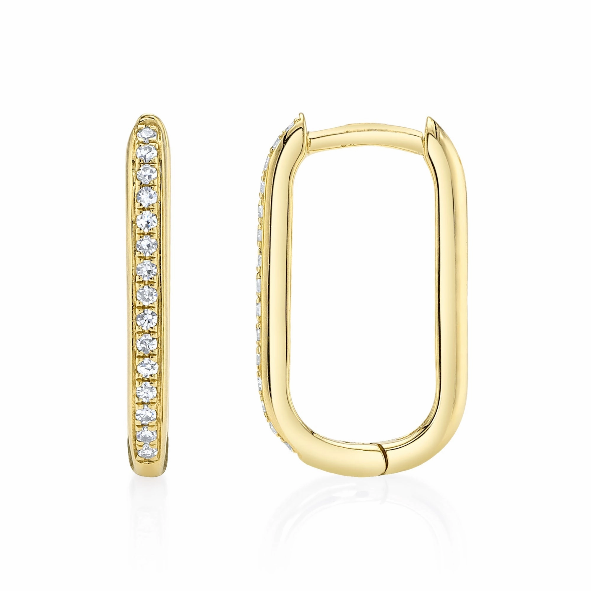 Shy Creation 0.08Ct Diamond Oval Hoop Earring SC55014489H0.60