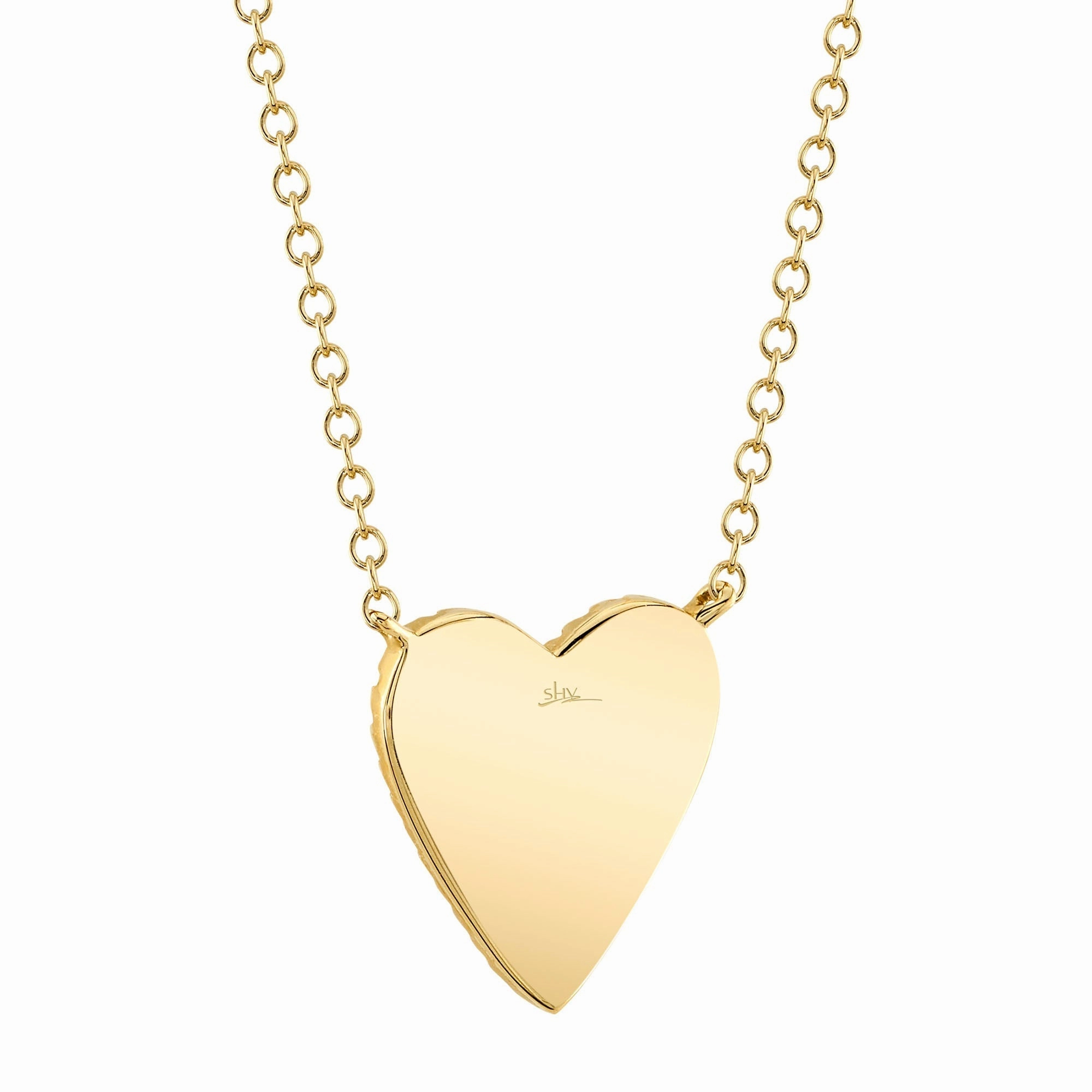 Shy Creation 0.09Ct Diamond Heart Matte Necklace SC55007071