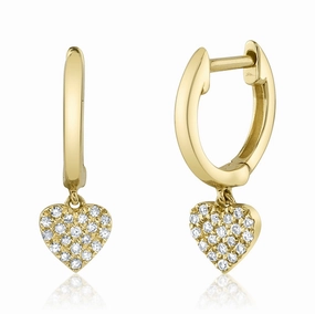 Shy Creation 0.09Ct Diamond Pave Heart Huggie Earring SC22009365