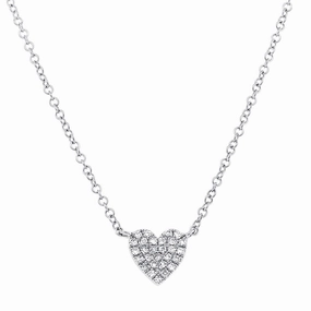 Shy Creation 0.09Ct Diamond Pave Heart Necklace SC55002132