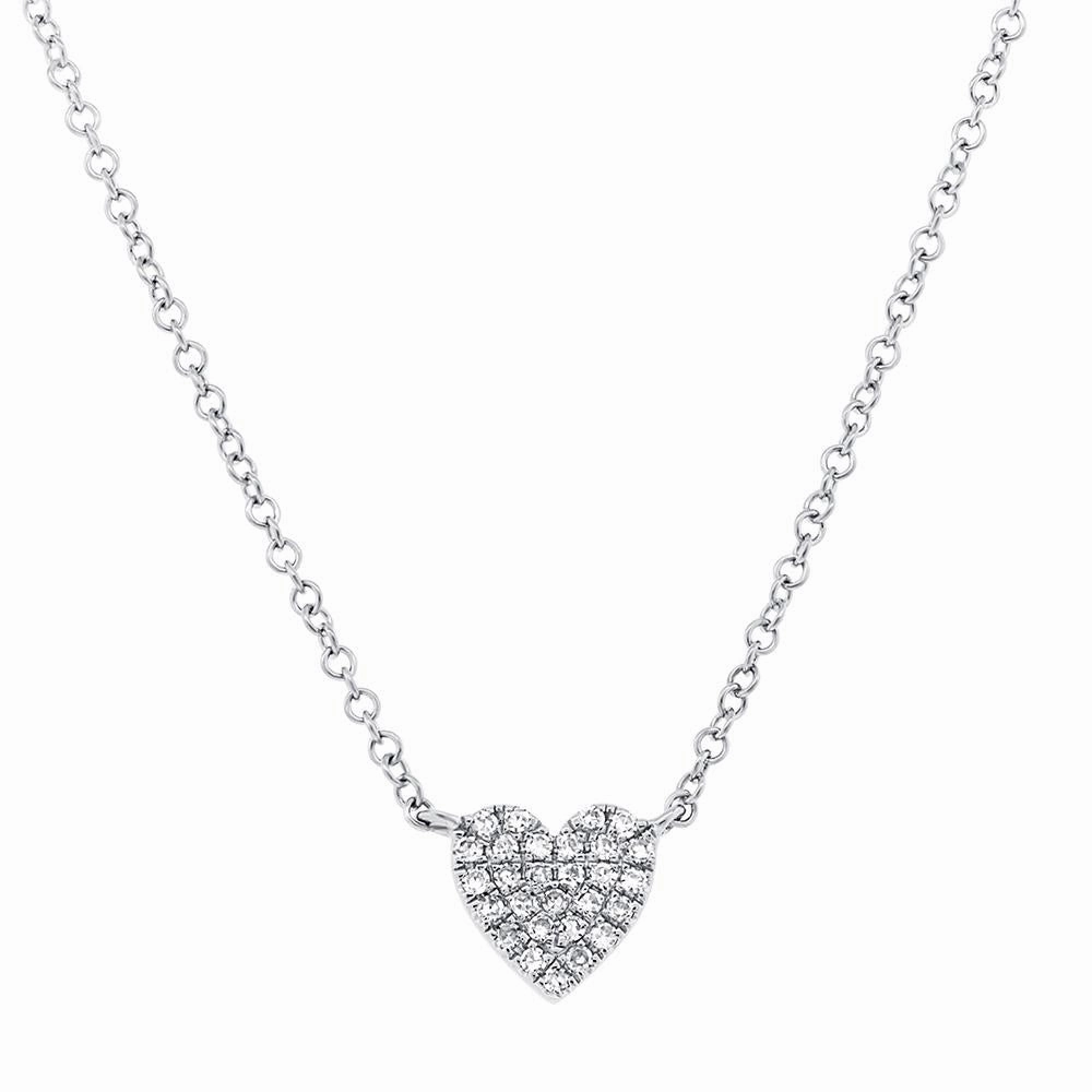 Shy Creation 0.09Ct Diamond Pave Heart Necklace SC55002132