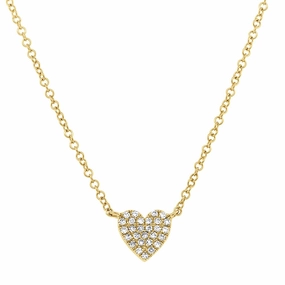 Shy Creation 0.09Ct Diamond Pave Heart Necklace SC55002133