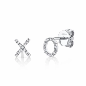 Shy Creation 0.09Ct Diamond "Xo" Stud Earring SC55001319