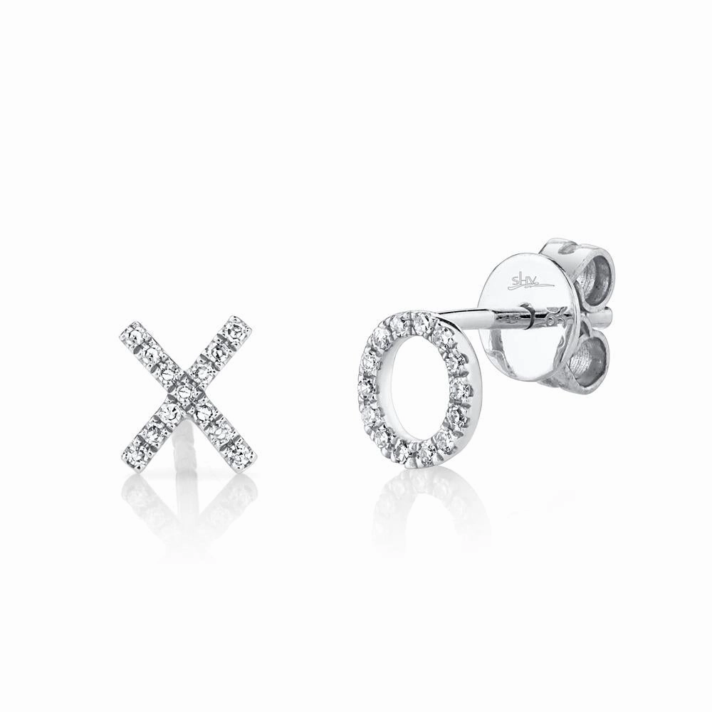 Shy Creation 0.09Ct Diamond "Xo" Stud Earring SC55001319