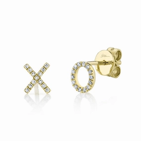 Shy Creation 0.09Ct Diamond "Xo" Stud Earring SC55001360