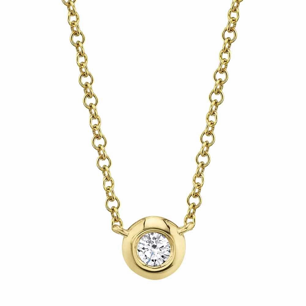Shy Creation 0.10Ct Diamond Bezel Necklace SC55012538