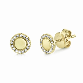 Shy Creation 0.10Ct Diamond Circle Stud Earring SC55019457