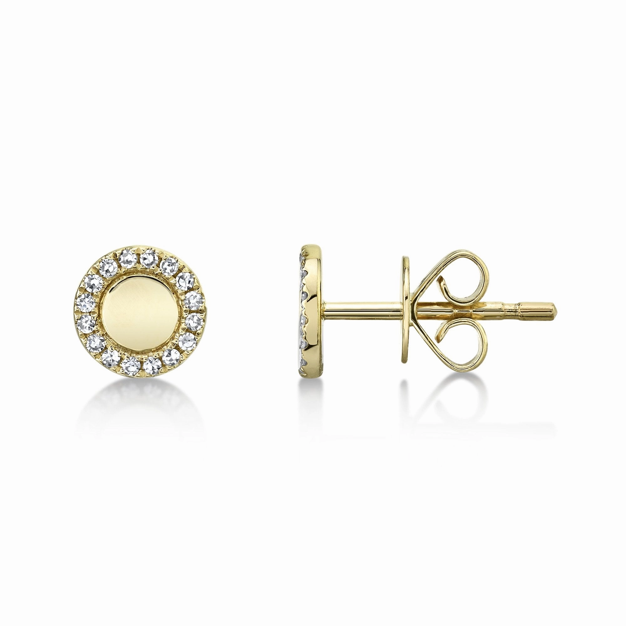 Shy Creation 0.10Ct Diamond Circle Stud Earring SC55019457
