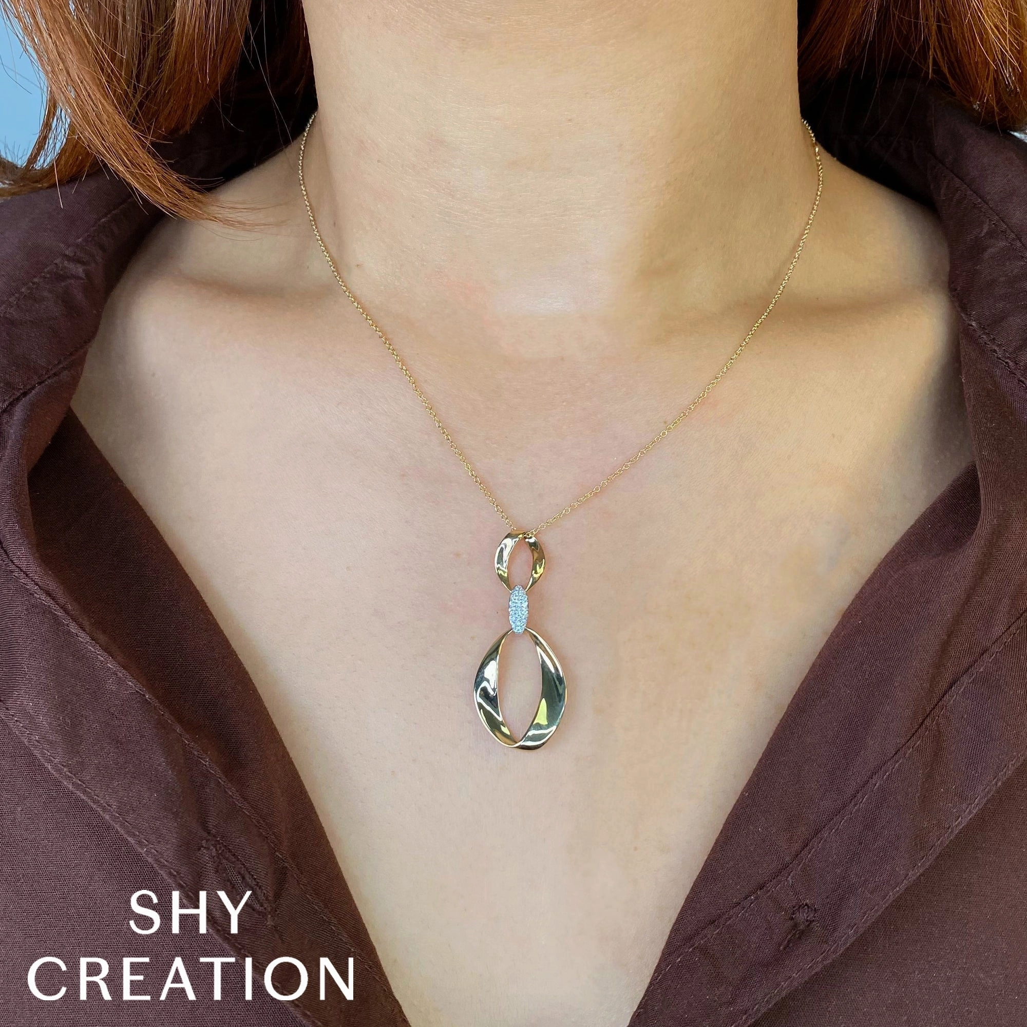 Shy Creation 0.10Ct Diamond Mobius Necklace SC22008996