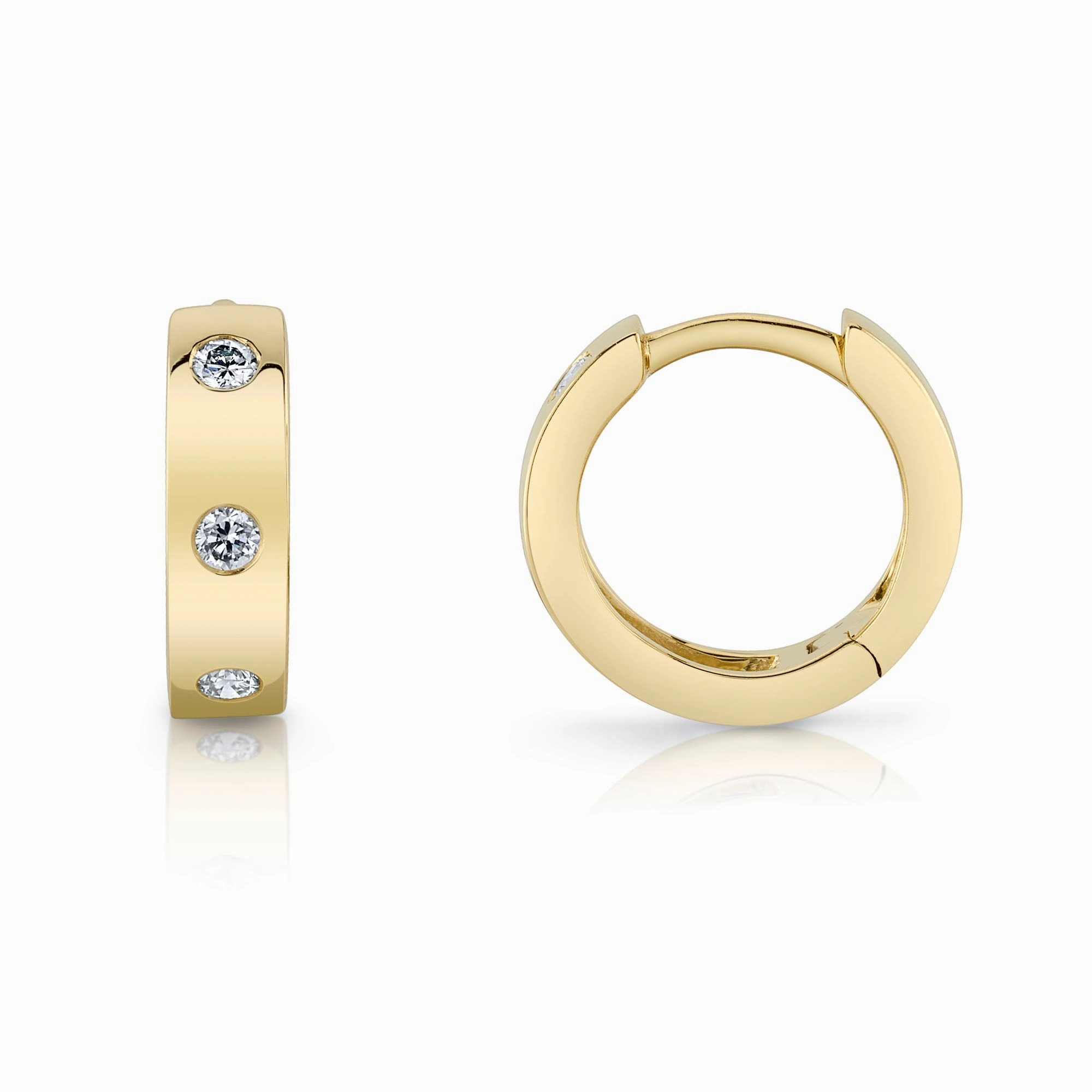 Shy Creation 0.11Ct Diamond Mini Huggie Earring SC55010251V2