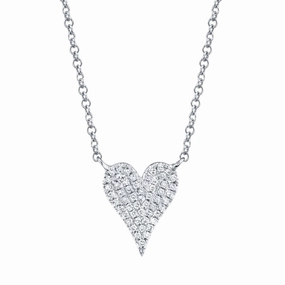 Shy Creation 0.11Ct Diamond Pave Heart Necklace SC55006925